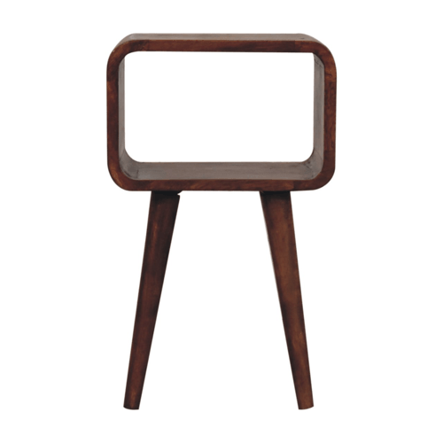 Small Honey Caramel Curved Open Nightstand