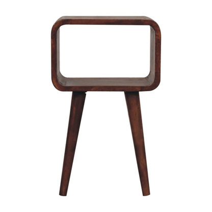 Small Honey Caramel Curved Open Nightstand