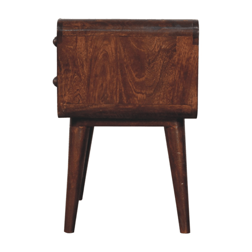 Big Sur Curved Walnut 2 Drawer Nightstand