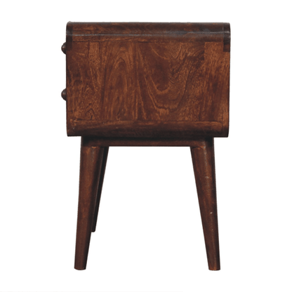 Big Sur Curved Walnut 2 Drawer Nightstand