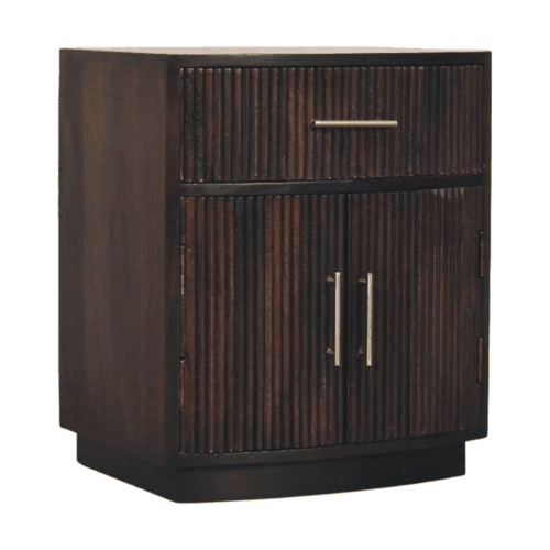 Highland Fluted Mocha 1 Drawer Nightstand