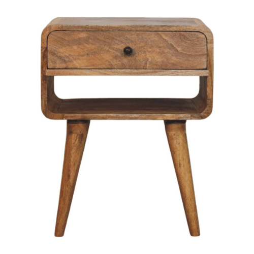 Astoria Oak Nightstand with Drawer and Shelf