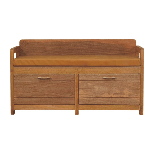 Sutton Buffalo Leather 2 Drawer Storage Bench
