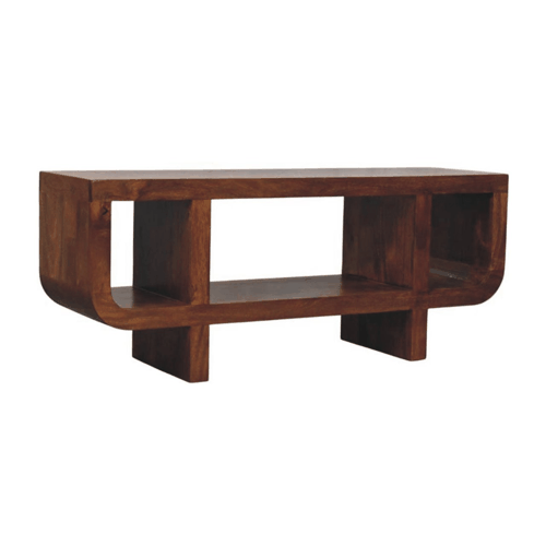 California Chestnut Curved Media Unit