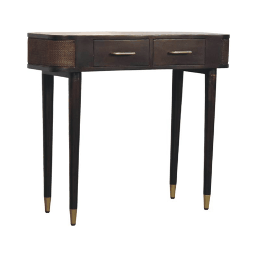 Bellevue Mocha Rattan 2 Drawer Console Table