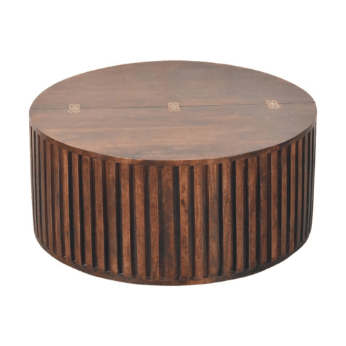 California Walnut Fluted Storage Coffee Table