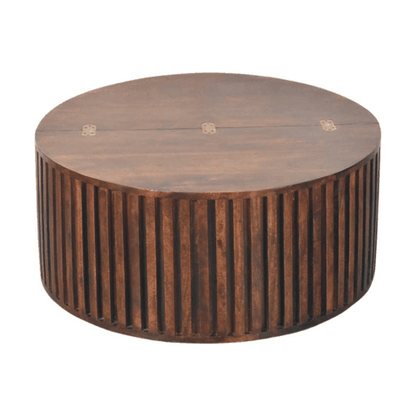 California Walnut Fluted Storage Coffee Table