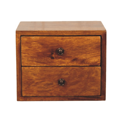 Small Chestnut 2-Drawer Floating Nightstand