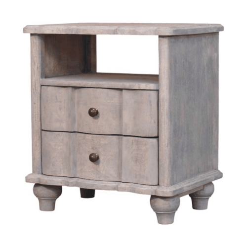 Bodie Wash 2 Drawer Bedside Nightstand