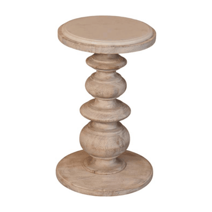 Beacon Salted Oak Round Marble Accent Table