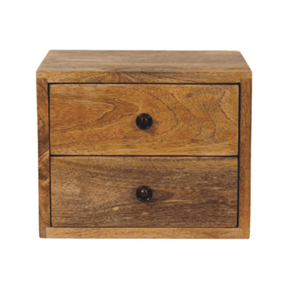 Small Oak Toned 2-Drawer Floating Bedside