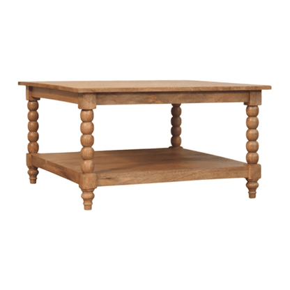 Savannah Spindle Golden Teak 2 Tier Coffee Table