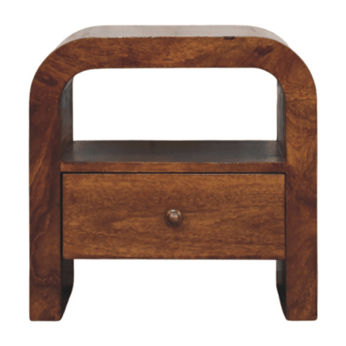 Berkshire Curved Chestnut Shelf Nightstand