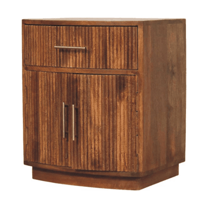 Highland Amber Oak Curved Nightstand