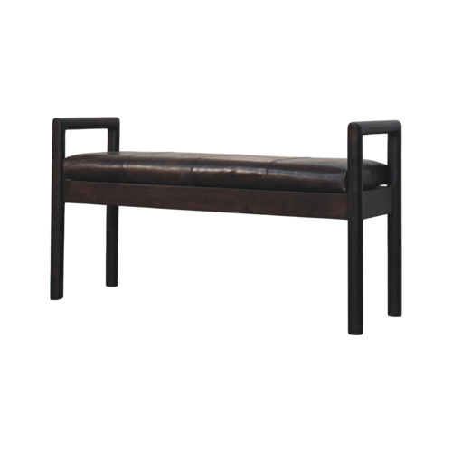 Sutton Buffalo Leather Gridline Accent Bench
