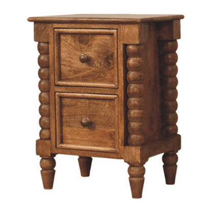 Savannah Spindle Amber Oak 2 Drawer Nightstand