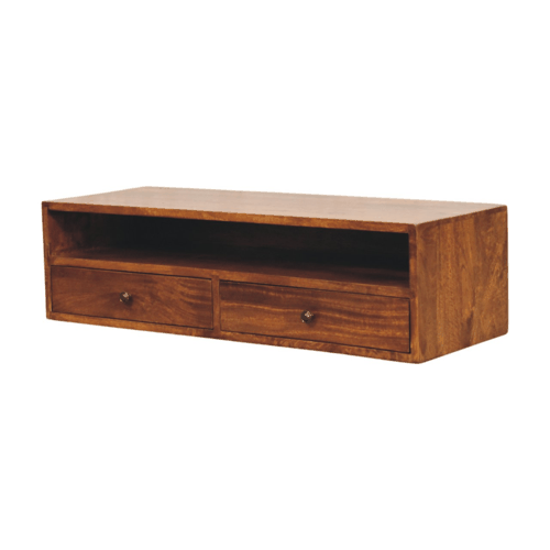 Arcadia Chestnut Curved Floating Media Unit