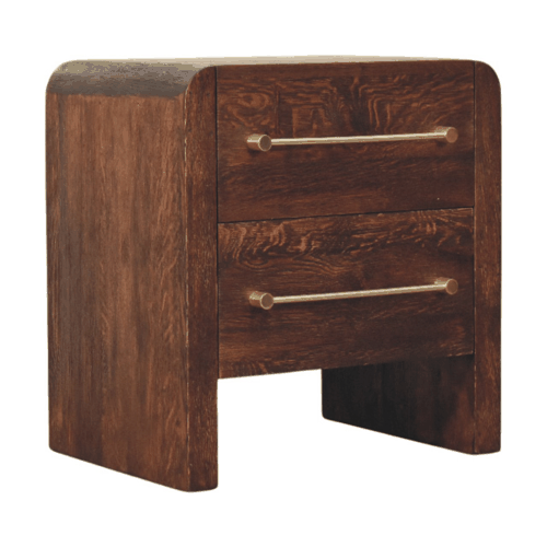 Melrose Smoked Oak 2 Drawer Nightstand