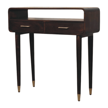 Bellevue Velvet Mocha Curved Console Table