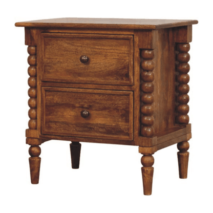 Savannah Harper Spindle Amber Oak Nightstand