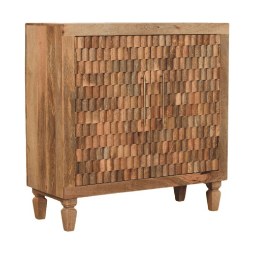 Santa Fe Carved Teak Wood Accent Cabinet