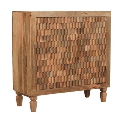 Santa Fe Carved Teak Wood Accent Cabinet