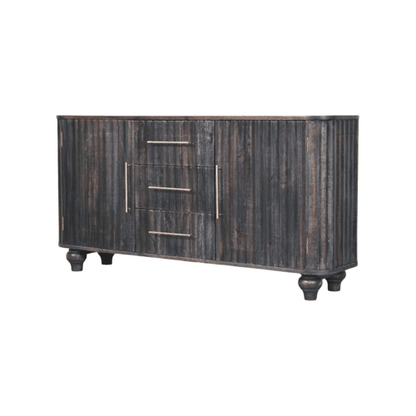 Highland Carbon Ash 3 Drawer 2 Door Sideboard