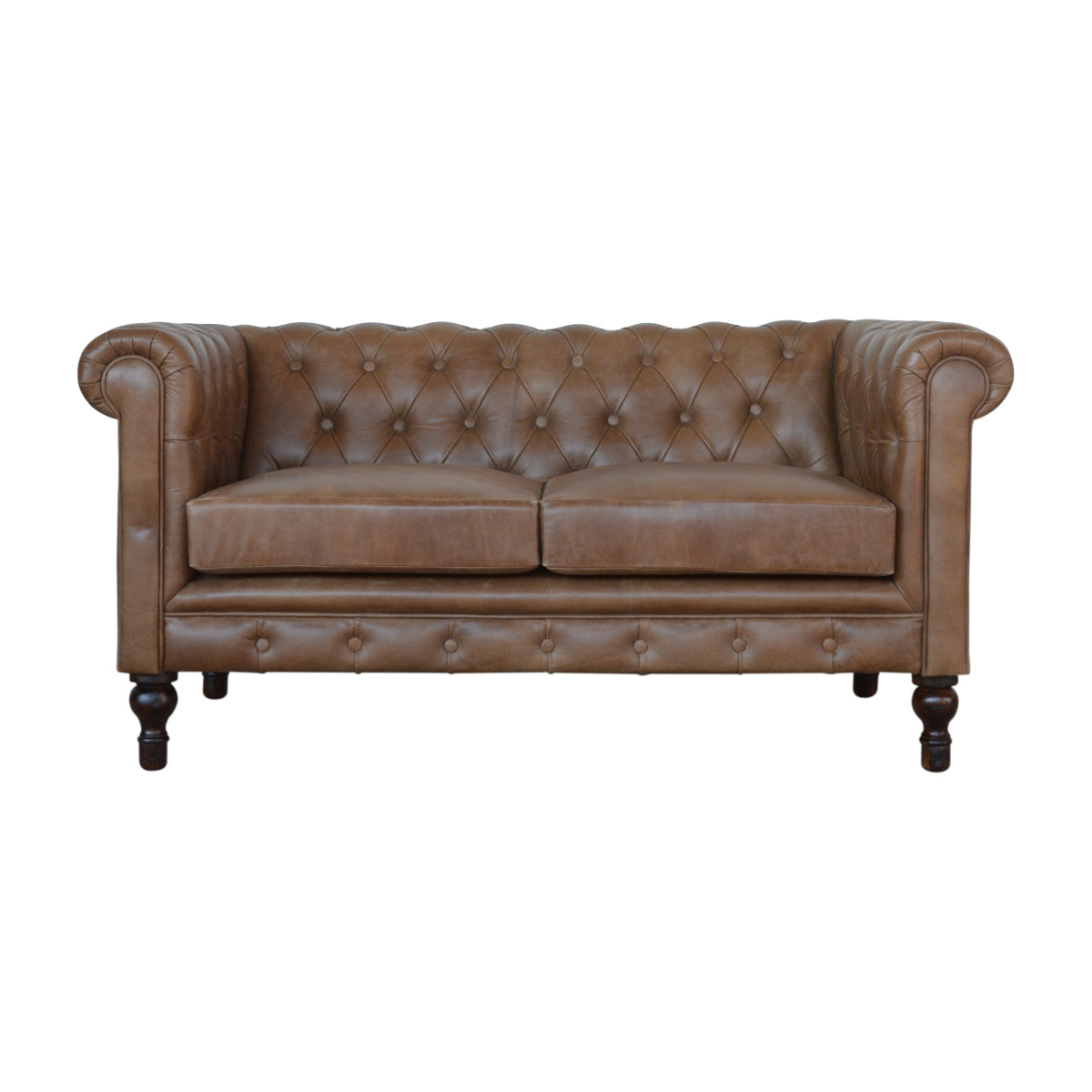 Sutton Buffalo Leather Chesterfield 2-Seater Sofa
