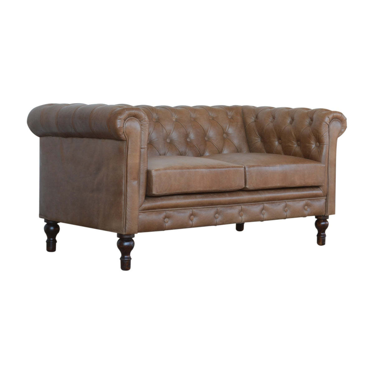 Sutton Buffalo Leather Chesterfield 2-Seater Sofa