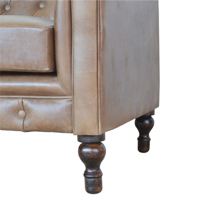 Sutton Buffalo Leather Chesterfield 2-Seater Sofa