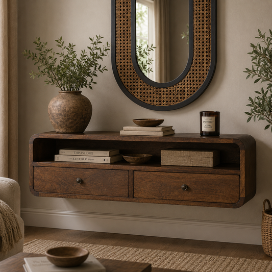 Chestnut Ridge Curved Floating Open Console