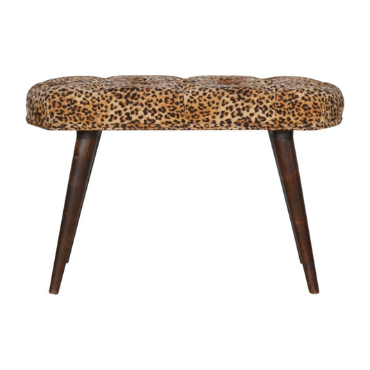 Leona Print Velvet Deep Button Tufted Bench