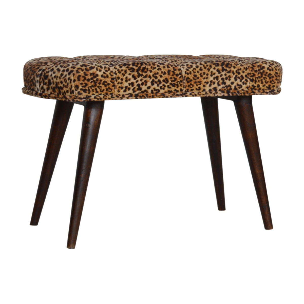 Leona Print Velvet Deep Button Tufted Bench