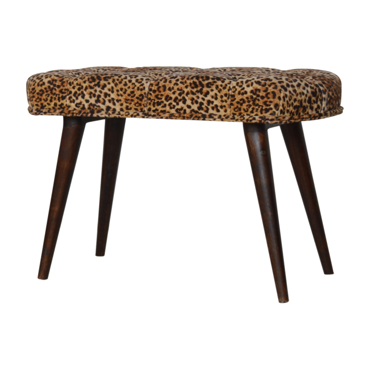 Leona Print Velvet Deep Button Tufted Bench