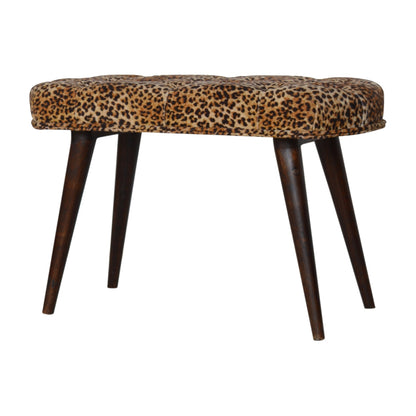 Leona Print Velvet Deep Button Tufted Bench