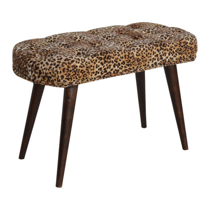 Leona Print Velvet Deep Button Tufted Bench
