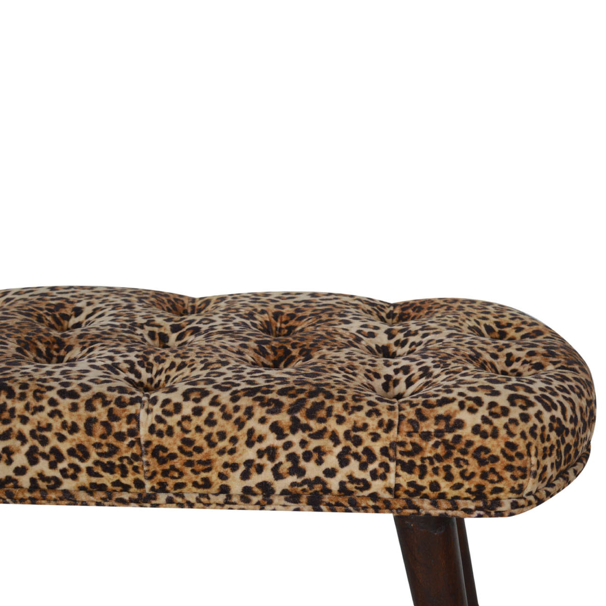 Leona Print Velvet Deep Button Tufted Bench