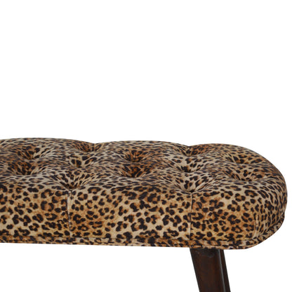 Leona Print Velvet Deep Button Tufted Bench