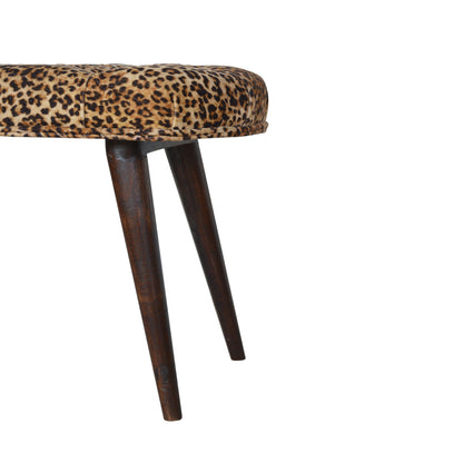 Leona Print Velvet Deep Button Tufted Bench