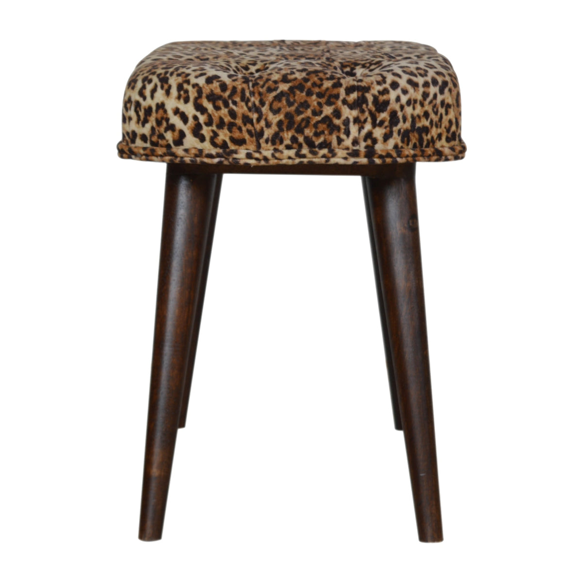 Leona Print Velvet Deep Button Tufted Bench