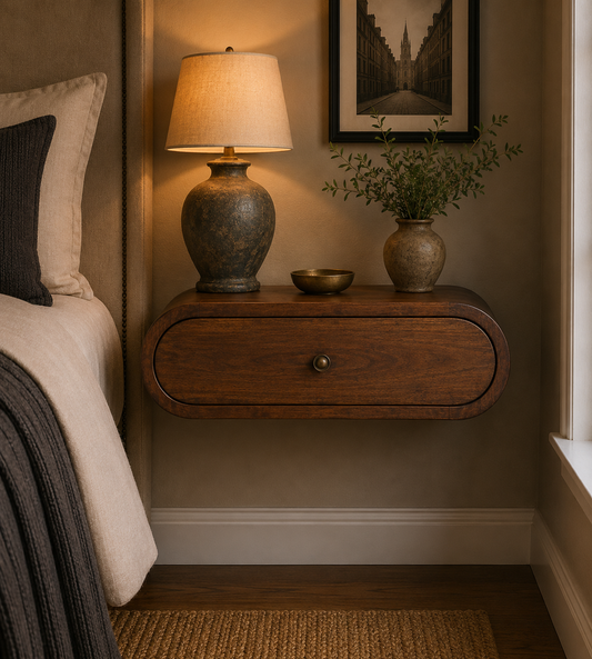 Chestnut Ridge Round Wall Mounted Nightstand