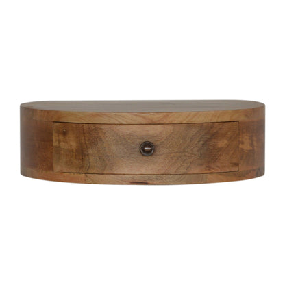 Small Oak-Tone 1 Drawer Floating Nightstand