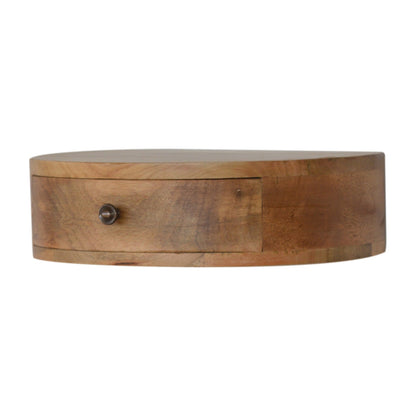 Small Oak-Tone 1 Drawer Floating Nightstand