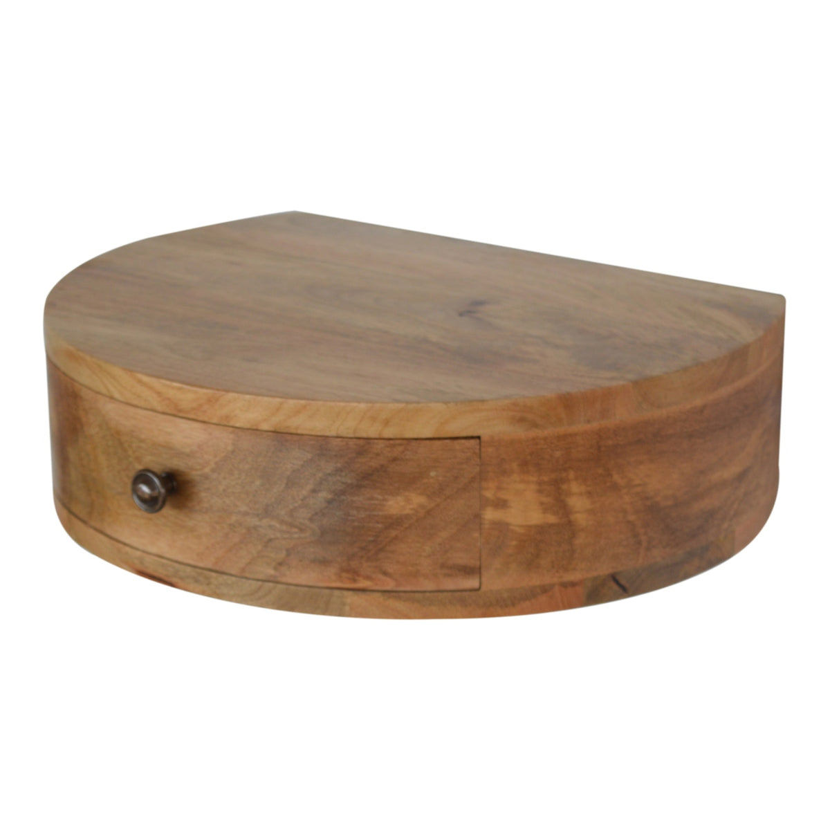 Small Oak-Tone 1 Drawer Floating Nightstand