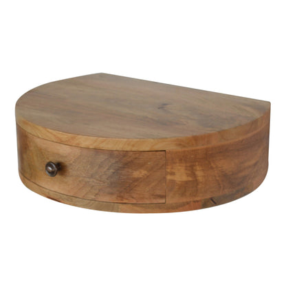 Small Oak-Tone 1 Drawer Floating Nightstand