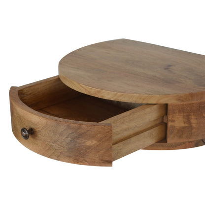 Small Oak-Tone 1 Drawer Floating Nightstand