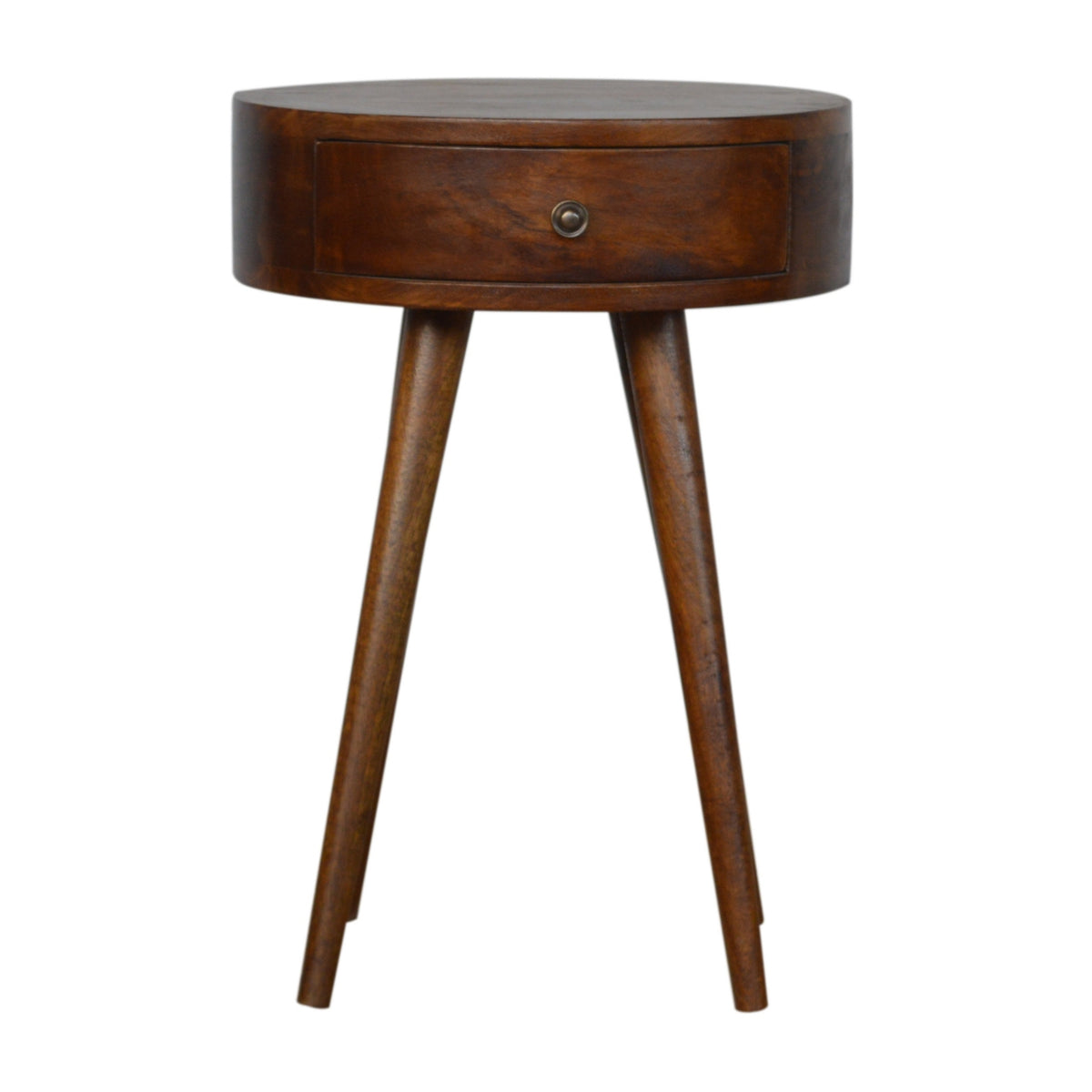 Nordic Chestnut Circular 1 Drawer Nightstand