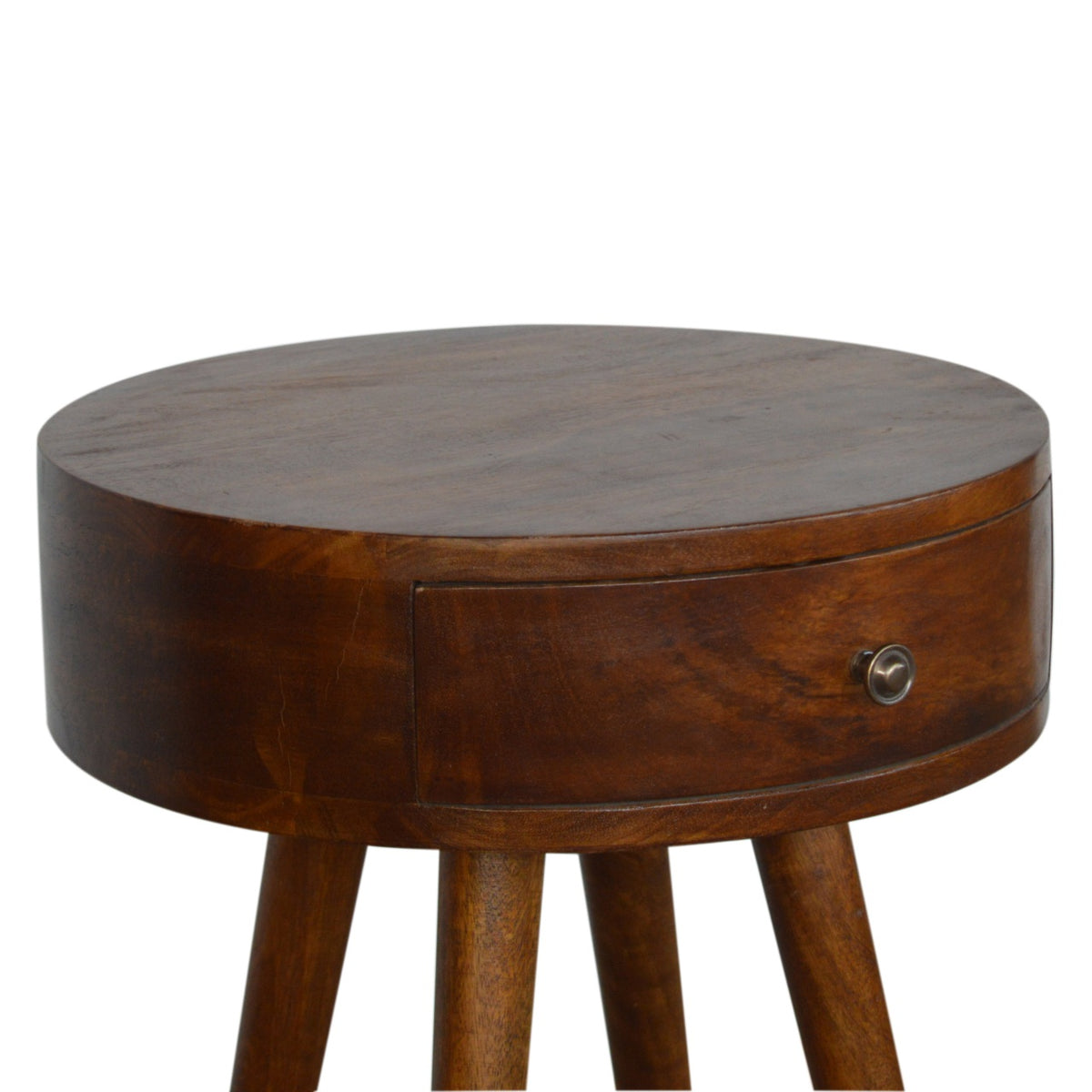 Nordic Chestnut Circular 1 Drawer Nightstand