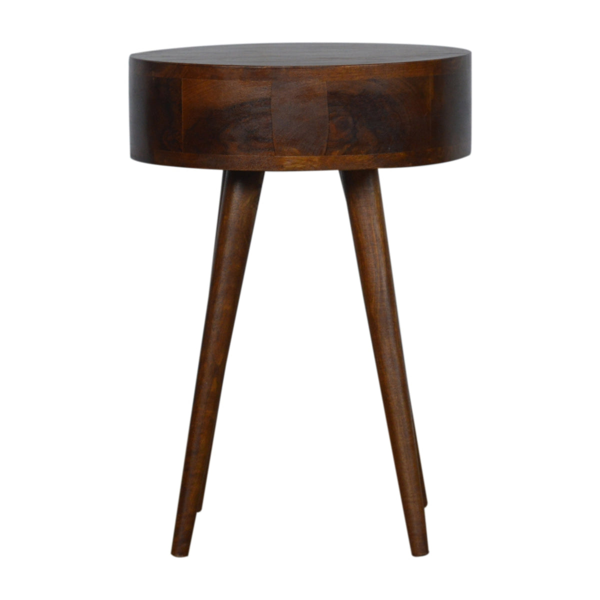Nordic Chestnut Circular 1 Drawer Nightstand