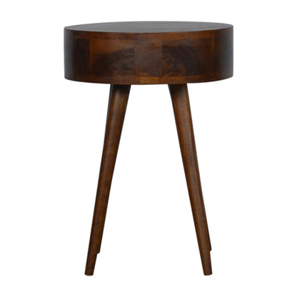 Nordic Chestnut Circular 1 Drawer Nightstand